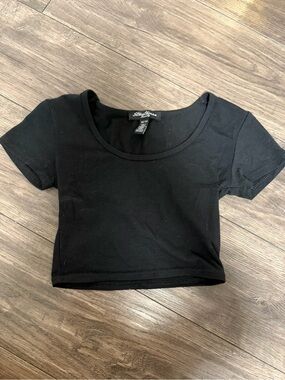 Streetwear Society Black Scoop Neck Crop Top